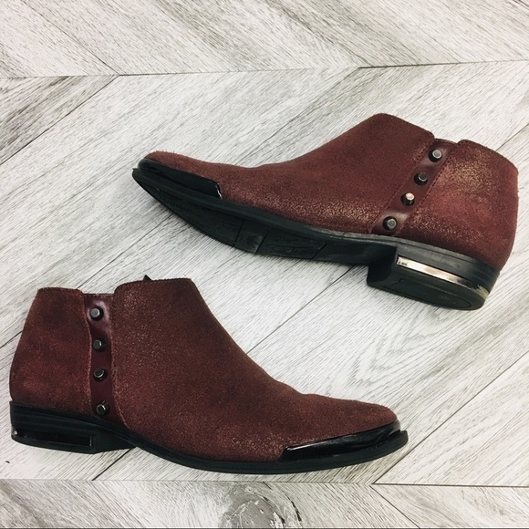 Fergie | Indigo Western Booties Marroon Size 6 - Picture 2 of 8